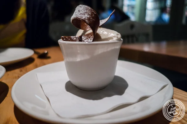 Chocolate budino at L'Artusi, Italian Restaurant in the West Village, NYC, New York