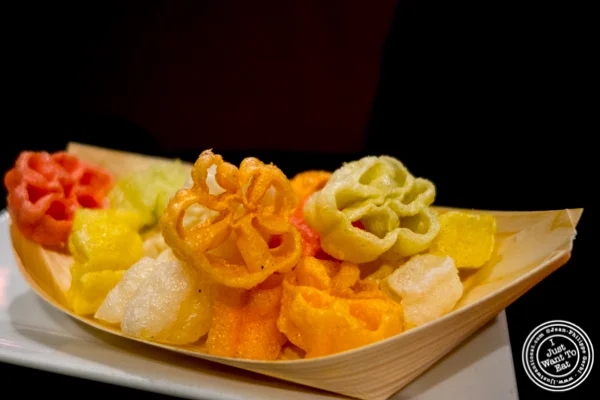 Snacks at Benares, Indian restaurant in TriBeCa, NYC, New York