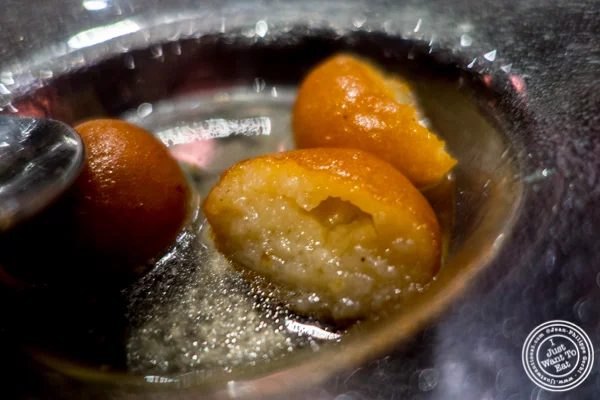 Gulab jamun at Benares, Indian restaurant in TriBeCa, NYC, New York