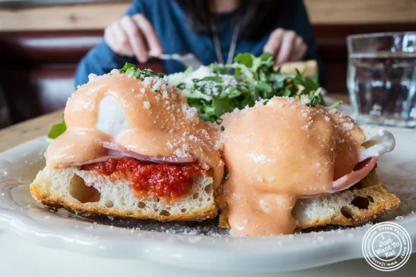 Italian eggs benedict at Bar Primi in NYC, New York