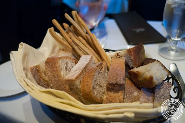 Bread basket at La Masseria in NYC, New York