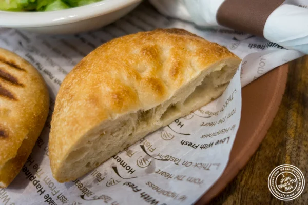 Thumb bread at Flatbread Grill in Hoboken, NJ
