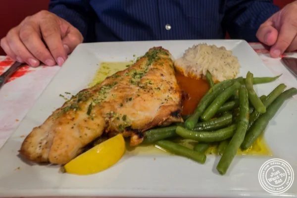 Red snapper provençal at Tout Va Bien, French Restaurant in NYC, New York