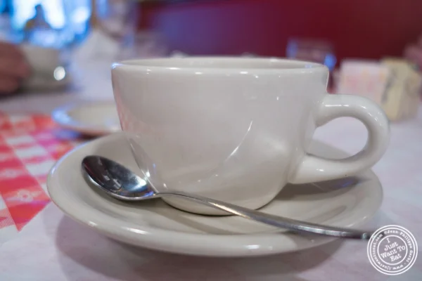 Double espresso at Tout Va Bien, French Restaurant in NYC, New York