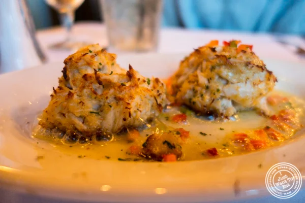 Blue crab cakes at Ruth's Chris Steakhouse in Weehawken, NJ