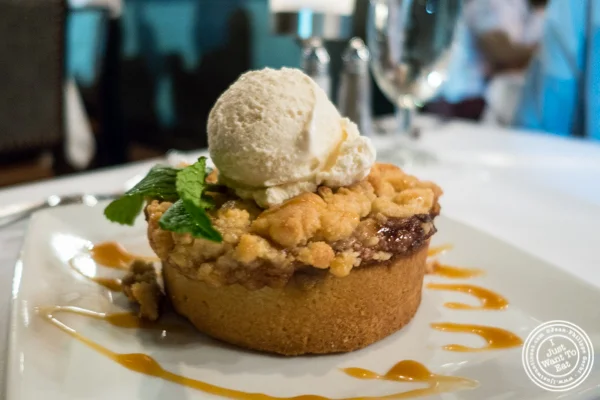 Apple crumb tart at Ruth's Chris Steakhouse in Weehawken, NJ