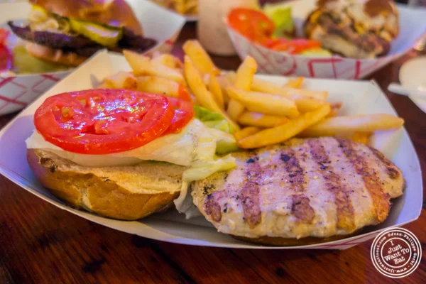 Grilled chicken sandwich at Jeremy's Ale House in NYC, New York