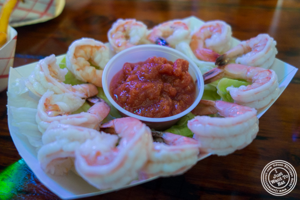 Shrimp cocktail at Jeremy's Ale House in NYC, New York