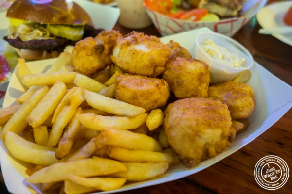 Fried scallops at Jeremy's Ale House in NYC, New York