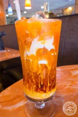 Thai iced tea at Bangkok City in Hoboken, NJ