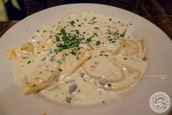 Ravioli al Porcini at Max, Italian Restaurant in TriBeCa