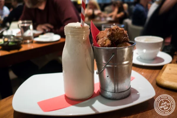 Churro milkshake at STK, modern steakhouse in NYC, New York