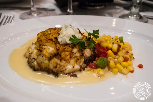 Crab cake at Ocean Prime in NYC, New York