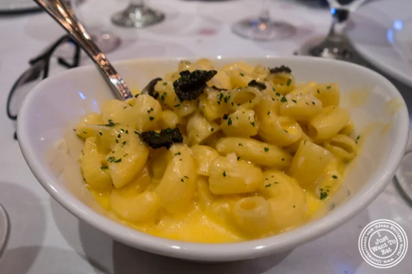 Black truffle mac and cheese at Ocean Prime in NYC, New York