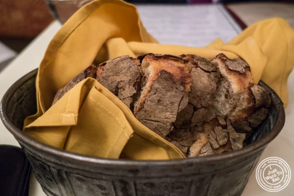 Bread basket at Maria's Mont Blanc in The Theater District, NYC, New York