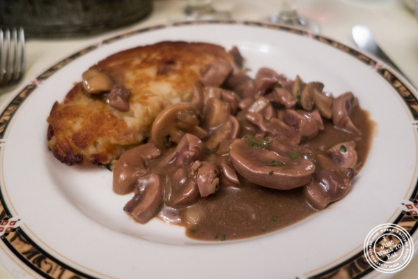 Veal kidneys and rosti at Maria's Mont Blanc in The Theater District, NYC, New York