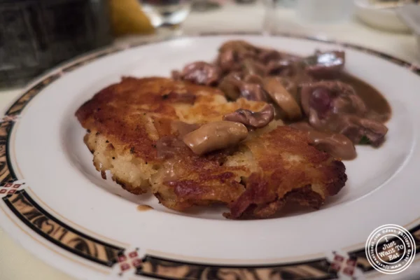 Veal kidneys and rosti at Maria's Mont Blanc in The Theater District, NYC, New York