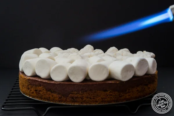 S'Mores pie recipe: torching the marshmallow 
