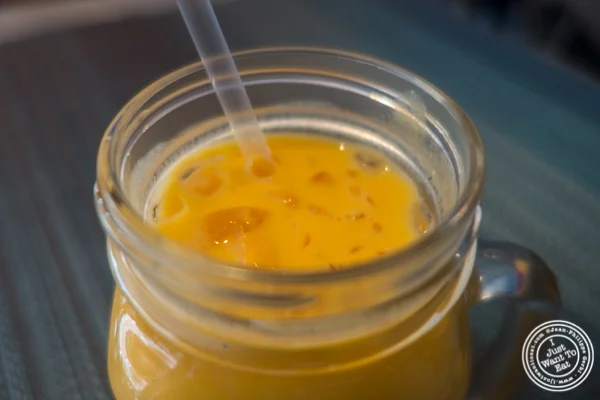 Mango lassi at Tikka Indian Grill in Williamsburg, Brooklyn