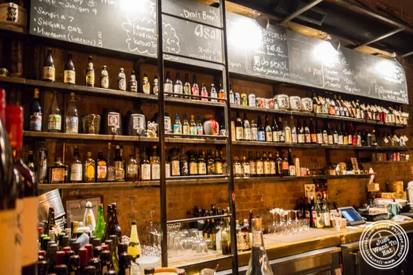 Bar at Sake Bar Shigure in Tribeca, NYC, New York