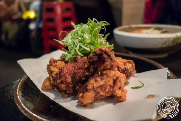 Shio-koji fried chicken at Sake Bar Shigure in Tribeca, NYC, New York