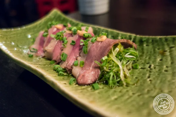 Duck Cha-Shu at Sake Bar Shigure in Tribeca, NYC, New York