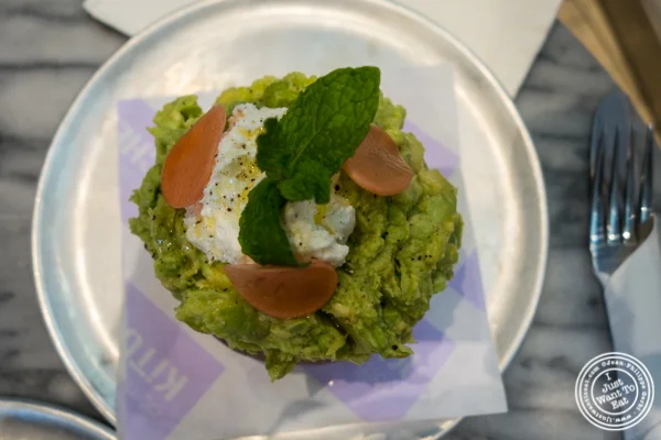 Edamame and avocado toast at Dominique Ansel Kitchen in NYC, New York