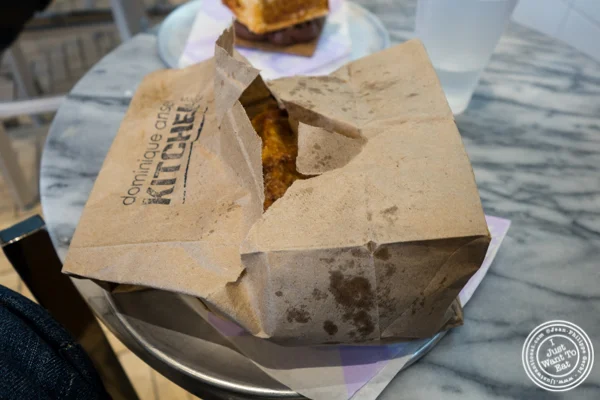Maple filled waffles with hazelnut sugar at Dominique Ansel Kitchen in NYC, New York