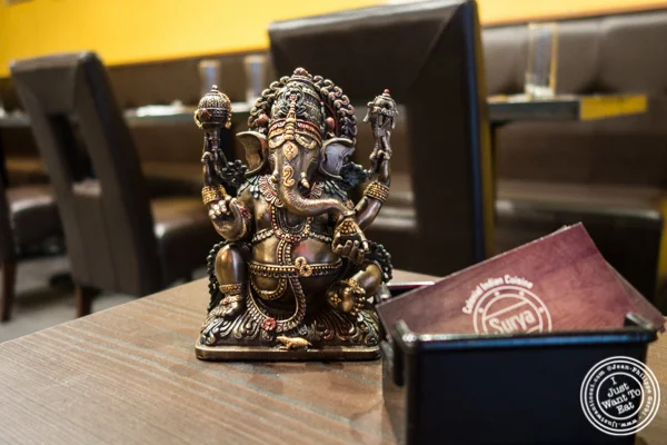 Lord Ganesha at Surya, Indian restaurant on Bleecker, NYC, New York