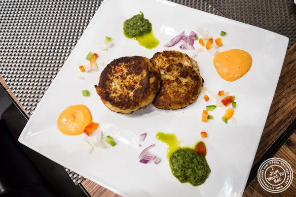 Crab cakes at at Surya, Indian restaurant on Bleecker, NYC, New York