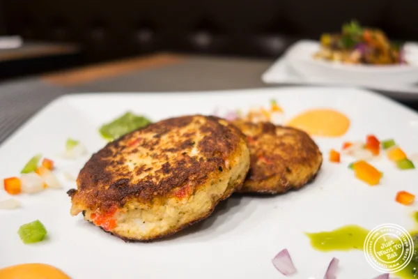 Crab cakes at Surya, Indian restaurant on Bleecker, NYC, New York