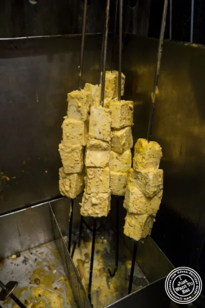 cottage cheese skewers at Bukhara in Delhi, India