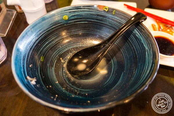 Empty bowl at Ramen Thukpa in the West Village, NYC, New York