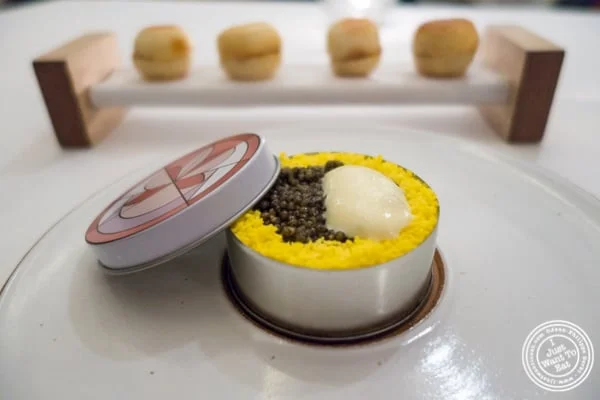 Caviar benedict at Eleven Madison Park in NYC, New York