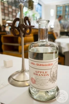 Chocolate pretzels and apple brandy at Eleven Madison Park in NYC, New York
