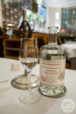 Chocolate pretzels and apple brandy at Eleven Madison Park in NYC, New York