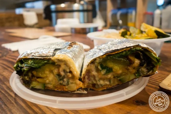 Vegetable wrap at M Terranean at The Gansevoort Market in the Meat Packing District