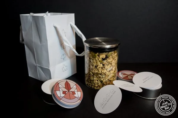 Bag of goodies at Eleven Madison Park in NYC, New York
