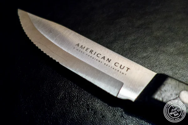 Steak knife at American Cut in TriBeCa, NYC, New York