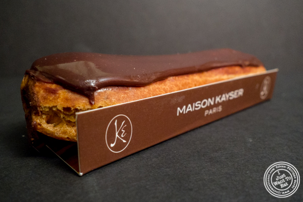 Chocolate eclair at Maison Kayser in the West Village, NYC, New York