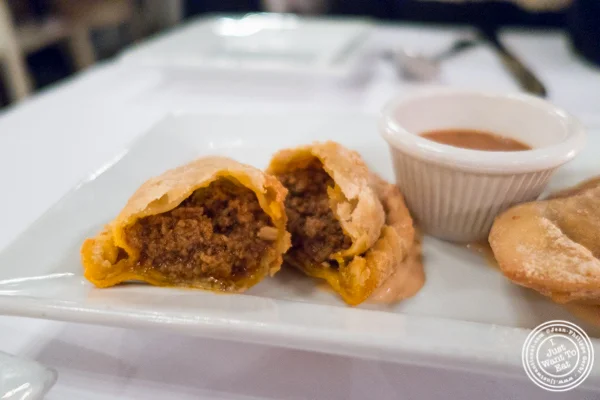 Beef empanada at Sazon in TriBeCa, NYC, New York