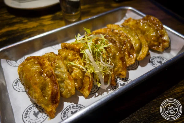 Hot and spicy dumplings at Turntable Chicken Jazz in NYC, New York