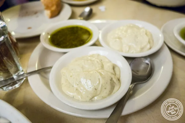 Dressing at Angelo's Pizza in NYC, NY