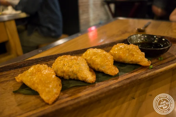 Fried pork dumplings at Gunbae in TriBeCa