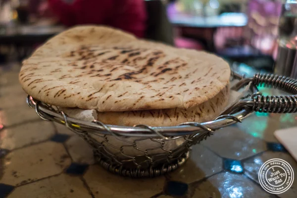 Pita bread at Salam café in Greenwich Village, NYC