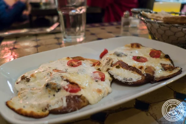 Sfia or Syrian flatbread at Salam café in Greenwich Village, NYC 
