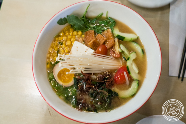 Vegetable ramen at MeiJin Ramen in the Upper East Side, NYC