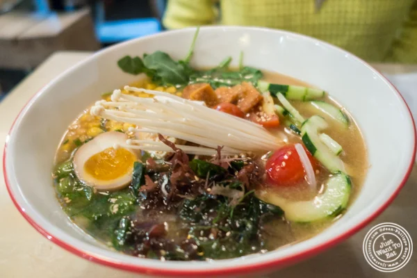Vegetable ramen at MeiJin Ramen in the Upper East Side, NYC