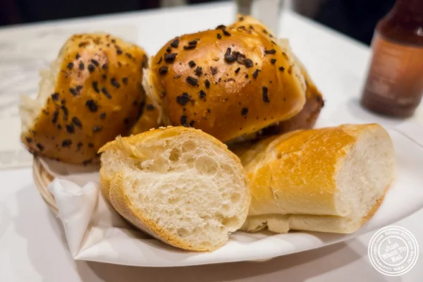 Bread basket at Rocco Steakhouse in NoMad, NYC