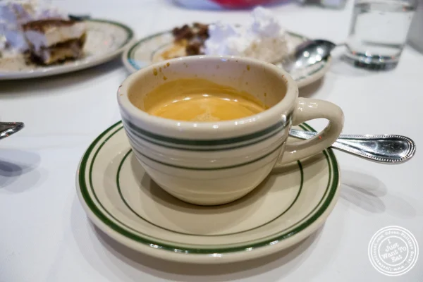 Decaf espresso at Rocco Steakhouse in NoMad, NYC